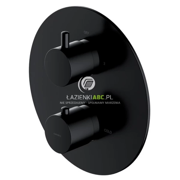 Bateria prysznicowo-wannowa podtynkowa Omnires Y Y1236ROBL czarna