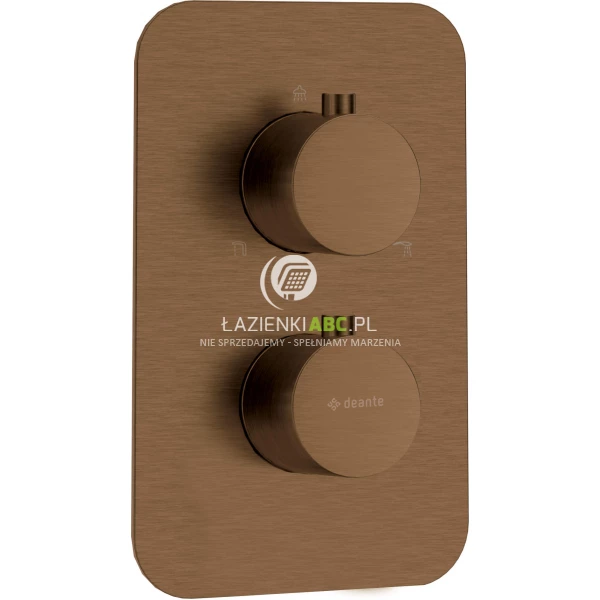 Bateria prysznicowo-wannowa podtynkowa termostatyczna Deante SILIA BXY CEBT brąz szczotkowany