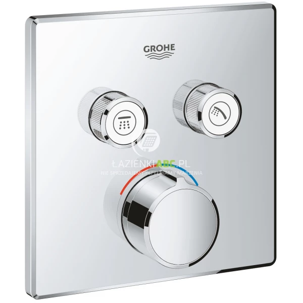 Bateria wannowo-prysznicowa podtynkowa z termostatem 2-drożna SafeStop Grohe GROHTHERM SMARTCONTROL 29148000