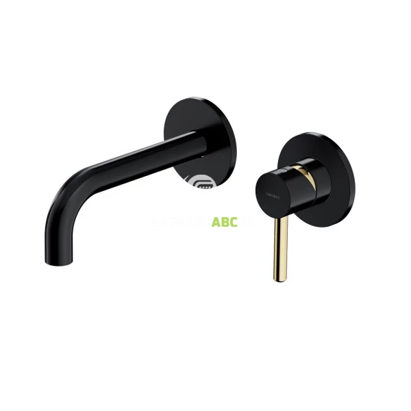 Bateria umywalkowa podtynkowa Omnires Y Y1215HBLGL czarna/złota