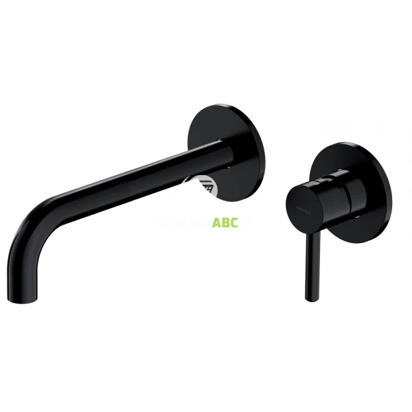 Bateria umywalkowa podtynkowa z długą wylewką Omnires Y Y1215HLBL czarna