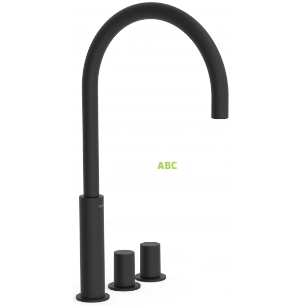 Bateria umywalkowa wysoka 3-otworowa Tres STUDY EXCLUSIVE 06110502NM czarna mat