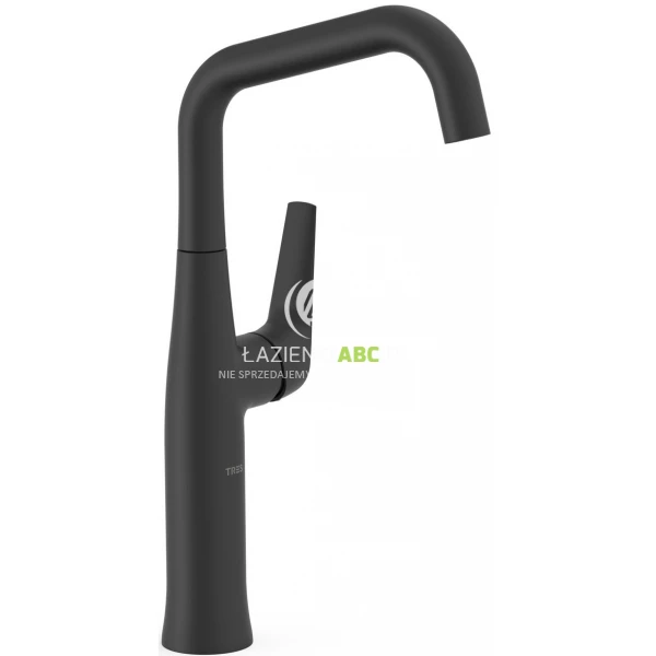 Bateria umywalkowa wysoka uchwyt z boku Tres FUJI 28164701NM czarna mat
