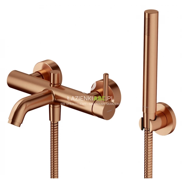 Bateria wannowa z zestawem prysznicowym Omnires Y Y1231CPB miedź szczotkowana