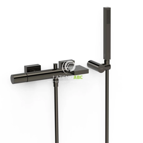 Bateria wannowa z zestawem prysznicowym Tres PROJECT TRES 21117001KM czarna metalizowana