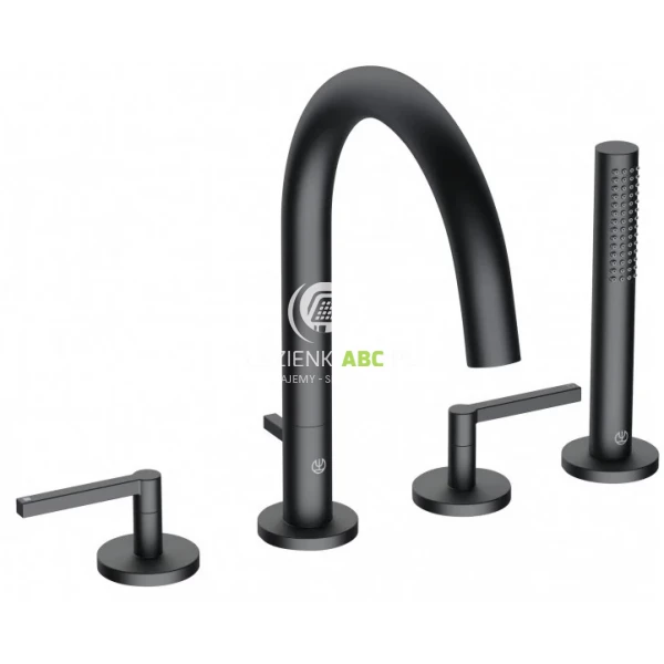 Bateria wannowo-natryskowa 4-otworowa Kludi NOVA FONTE PURISTIC 204253915 czarna mat