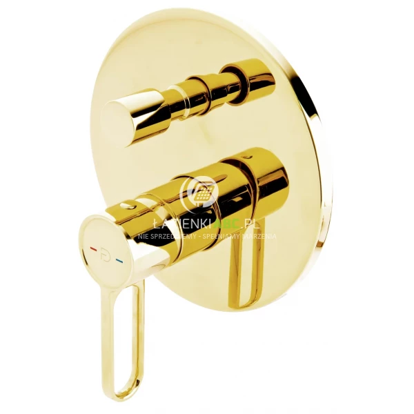 Bateria wannowo-prysznicowa podtynkowa FDesign ZAFFIRO FD1-ZFR-7P-55 złota