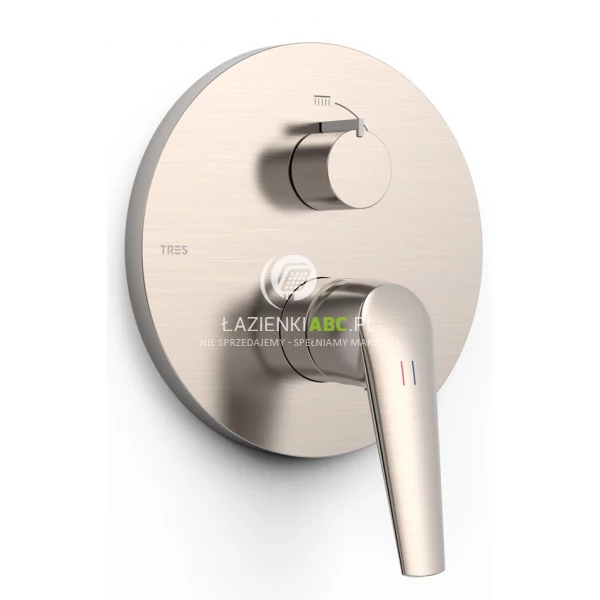 Bateria wannowo-prysznicowa podtynkowa Tres FUJI 28128110AC stal
