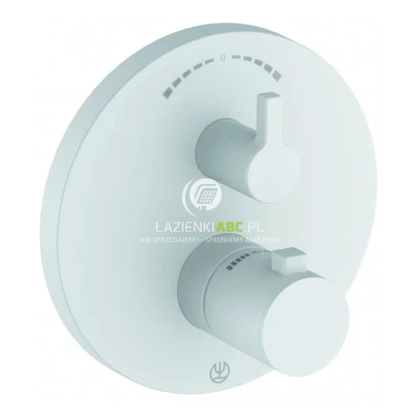 Bateria wannowo-prysznicowa z termostatem podtynkowa Kludi NOVA FONTE PURISTIC 208305315 biała mat