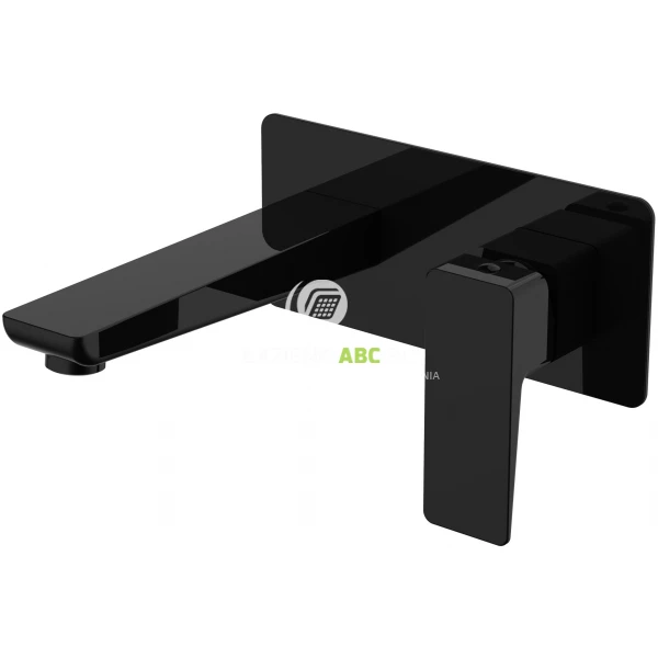 Czarna bateria umywalkowa podtynkowa Omnires PARMA PM7415BL