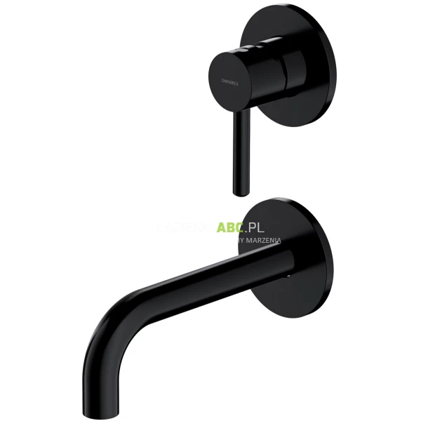 Czarna bateria umywalkowa podtynkowa Omnires Y1215N BL