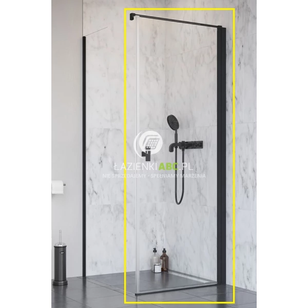 Czarna kabina prysznicowa FRONT 100x200 Radaway NES 8 BLACK KDJ I 10072100-54-01R prawa