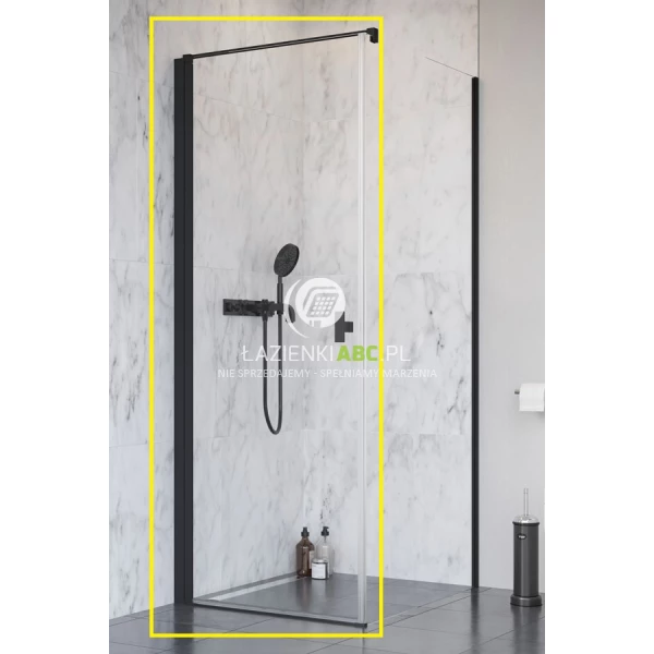 Czarna kabina prysznicowa FRONT 90x200 Radaway NES 8 BLACK KDJ I 10072090-54-01L lewa