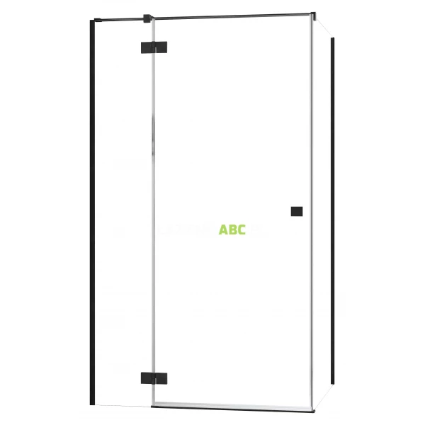 Czarna kabina prysznicowa front 120x200 Radaway ESSENZA PRO BLACK KDJ 10097120-54-01L lewa