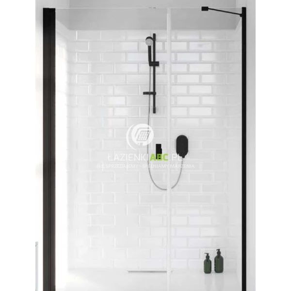 Czarne drzwi prysznicowe 100x200 Radaway NES BLACK DWS 10028100-54-01L lewe