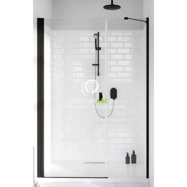 Czarne drzwi prysznicowe 120x200 Radaway NES BLACK DWS 10028120-54-01L lewe