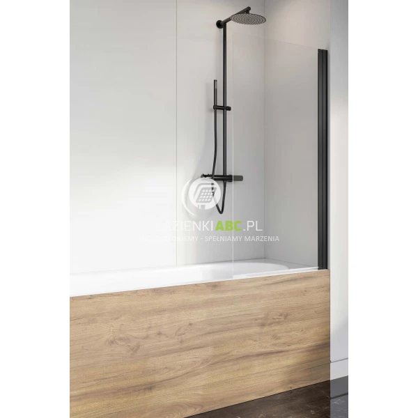 Czarny parawan nawannowy 100x150 Radaway NES 8 BLACK PNJ I 10061100-54-01R prawy