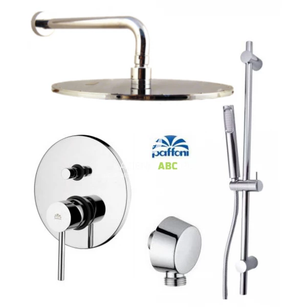 Deszczownia 30x30 z zestawem prysznicowym na drążku i baterią podtynkową Paffoni STICK S14