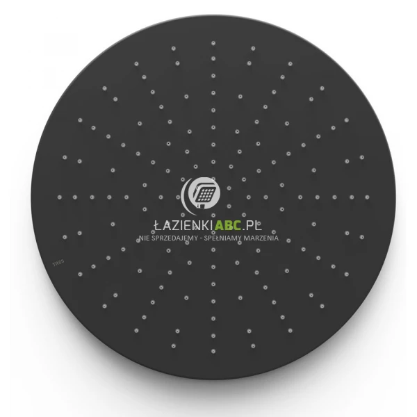 Deszczownica okrągła sufitowa podtynkowa 40,5 Tres 13495001NM czarna mat