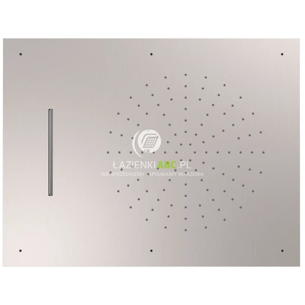 Deszczownica sufitowa z 2 rodzajami strumieni prostokątna 50x65 Tres BARRAS Y DUCHA EXCL 29997001AC stalowa