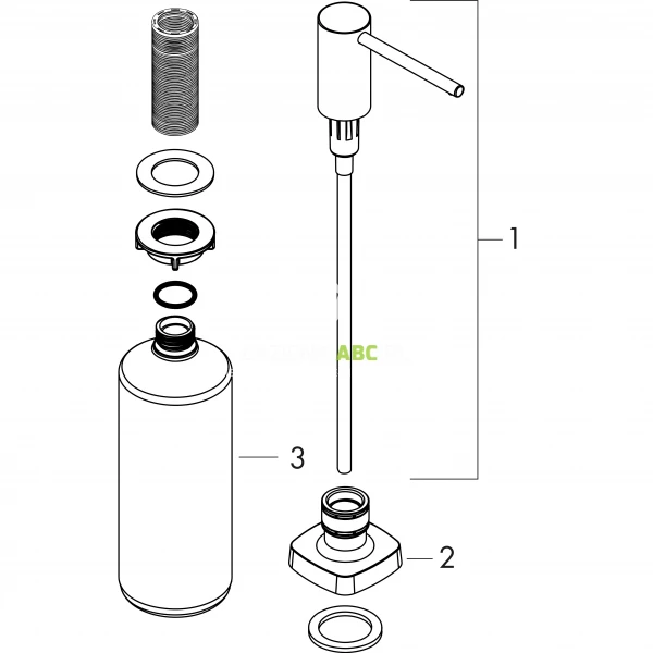 Dozownik kuchenny do płynu/mydła blacie 0,5 l Hansgrohe 40468670 czarny mat