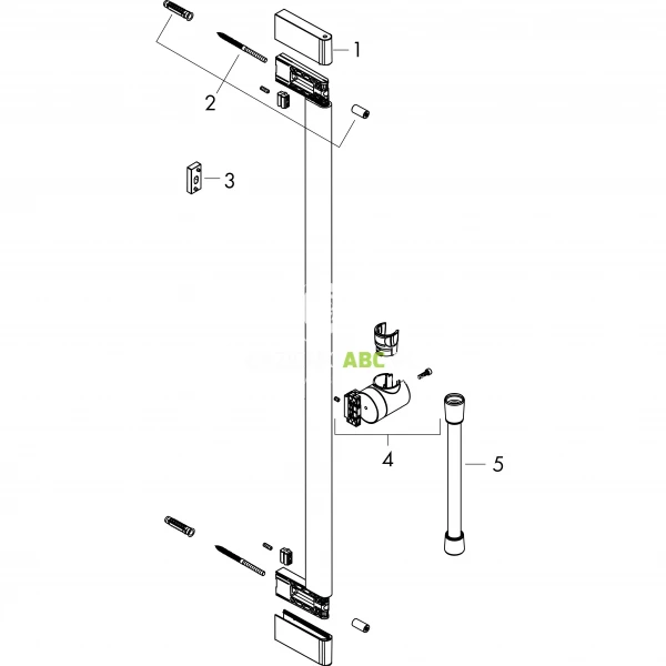 Drążek prysznicowy 65 cm S Puro z suwakiem + wąż prysznicowy 160 cm Hansgrohe UNICA 24402000