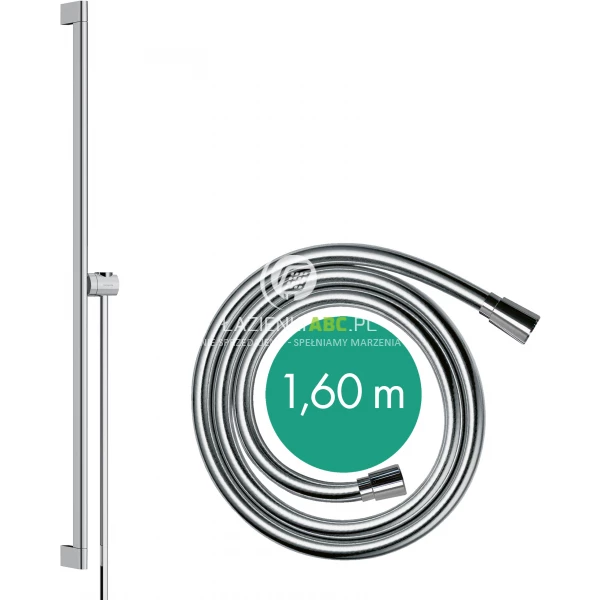 Drążek prysznicowy 90 cm S Puro z suwakiem + wąż prysznicowy 160 cm Hansgrohe UNICA 24405000