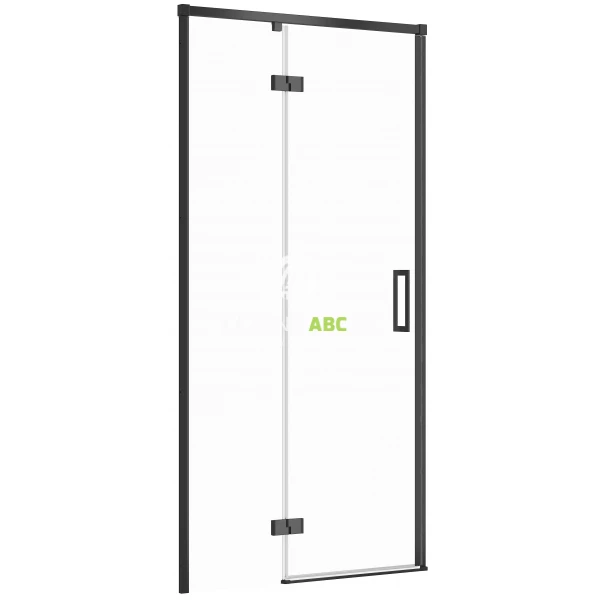 Drzwi prysznicowe 100x195 Cersanit LARGA S932-129 czarne/lewe