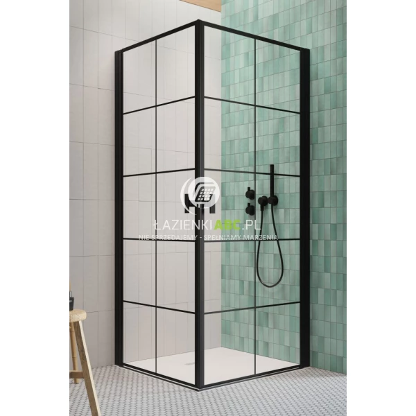 Drzwi prysznicowe 80x200 Radaway NES 8 BLACK KDD I 10071080-54-55L czarne/factory/lewe