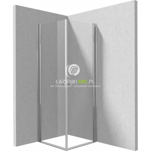 Kabina kwadratowa 90x90 Deante KERRIA PLUS KTSW041P,KTSW041P podwójne drzwi wahadłowe