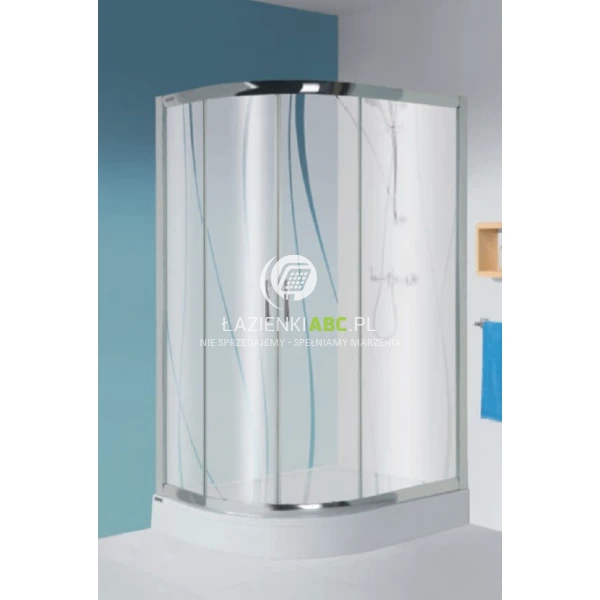 Kabina półokrągła 80x100 komplet z brodzikiem Sanplast TX5 smW15 602-271-0300-39-231 prawa