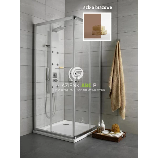 Kabina prostokątna 100x80x190 Radaway PREMIUM PLUS D 30434-01-08N brązowa