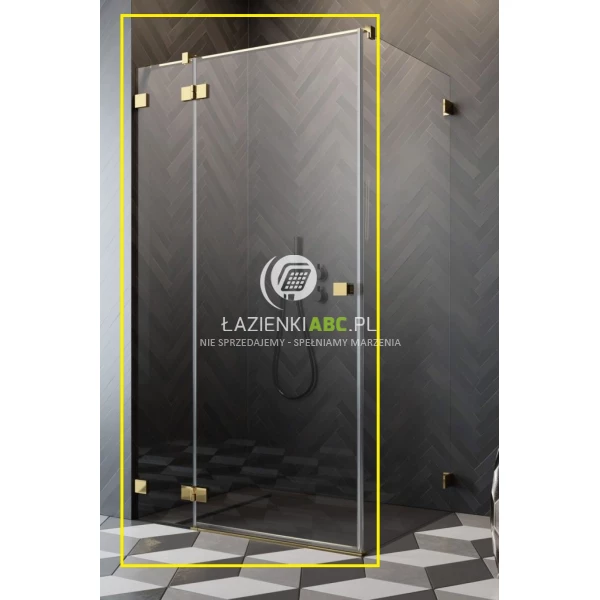 Kabina prysznicowa front 120x200 Radaway ESSENZA PRO GOLD KDJ 10097120-09-01L złota/lewa