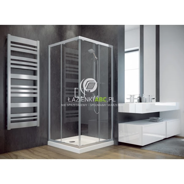 Kabina prysznicowa kwadratowa 90x90x185 Besco MODERN MK-90-185-G szkło grafitowe