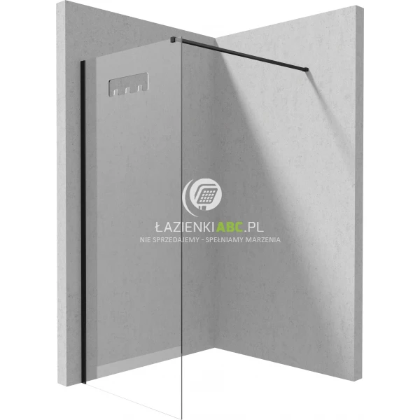 Kabina prysznicowa walk-in 100 cm Deante MOKKO NERO KQM N30P z powłoką, czarny mat