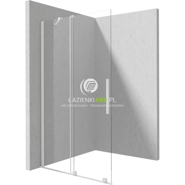 Kabina prysznicowa walk-in 140x195 przesuwana Deante PRIZMA KTJ A34R biały