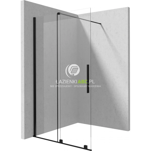 Kabina prysznicowa walk-in przesuwna 120 cm Deante PRIZMA KTJ N32R z powłoką/czarna