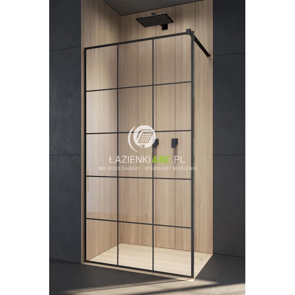 Kabina walk-in 100x200 Radaway MODO NEW FACTORY 389104-54-55 czarna