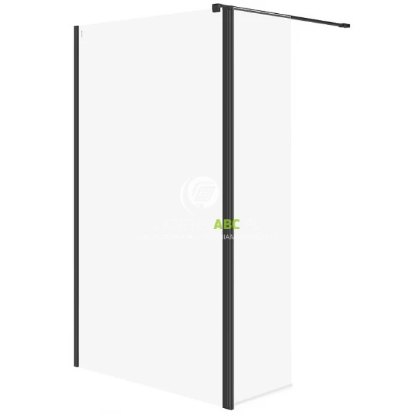 Kabina walk-in z ruchomą ścianką 120x50x200 Cersanit MILLE S601-182 czarna