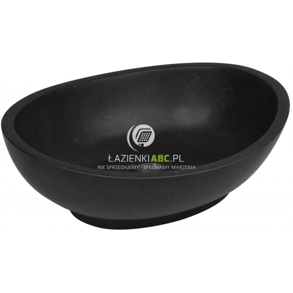 Kamienna umywalka nablatowa 41x33 AD naturalnie KELUD KUN-001CZ czarna