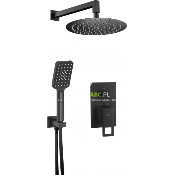 Komplet podtynkowy z okrągłą deszczownią Deante ANEMON NAC N9MP czarny