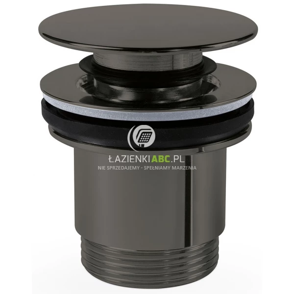Korek umywalkowy klik-klak otwarty Tres 24284010KM czerń metalizowana