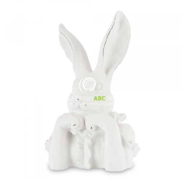 Królik zając popiersie biała figurka 35cm Antique 153704