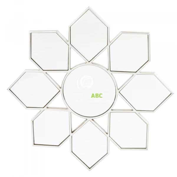 Lustro dekoracyjne srebrne witrażowe 80x80 Vetrario 139917