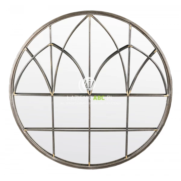 Lustro okrągłe 76x76 metalowe witrażowe Casablanca 141044