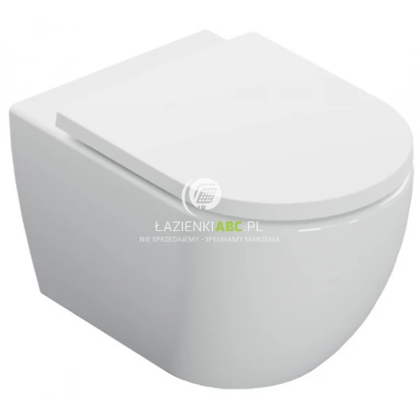 Miska WC wisząca 53,5 cm bez kołnierza Spin 360 z deską wolnoopadającą Excellent STELLAR CENL.6603.535.WH biała połysk