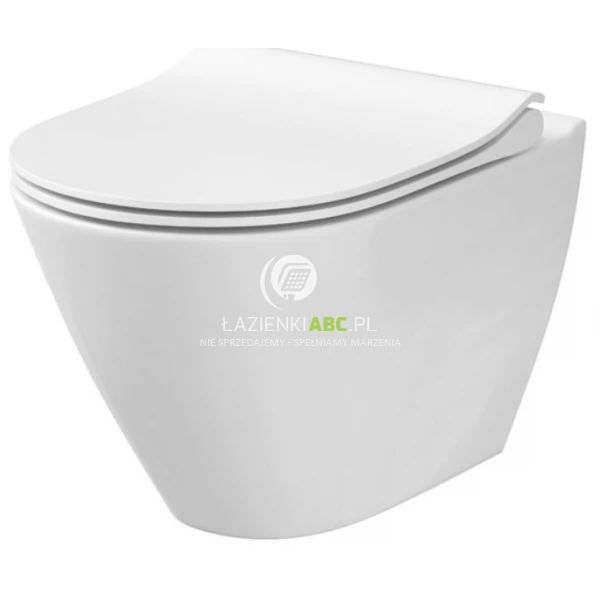 Miska WC wisząca bez kołnierza + deska SLIM wolnoopadająca Cersanit CITY OVAL K701-104