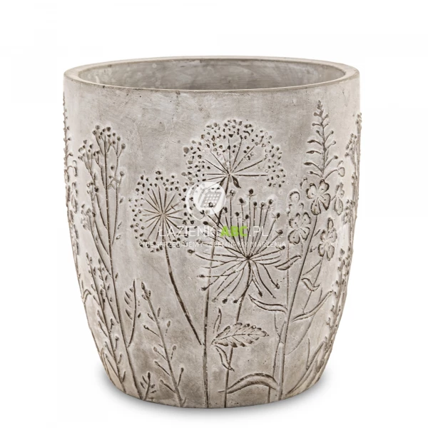 Osłonka cementowa 16,5cm Cyrus Stone Floral 145457