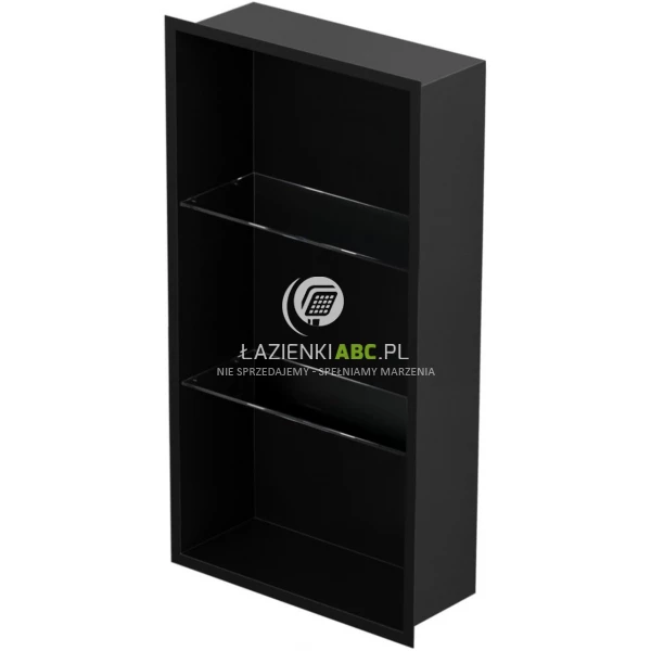 Półka pionowa do zabudowy 30x60x10 MCJ FLAT F.PWNP LBL 3060/10 czarna