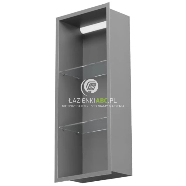 Półka pionowa z oświetleniem do zabudowy 30x80 MCJ FLAT F.PWNP LED LGR 3080/10 szara